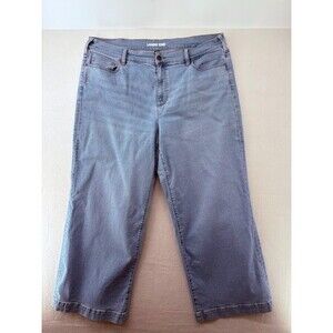 Lands' End Womens Size 20W Light Wash Denim Wide‎ Leg Cropped Jeans